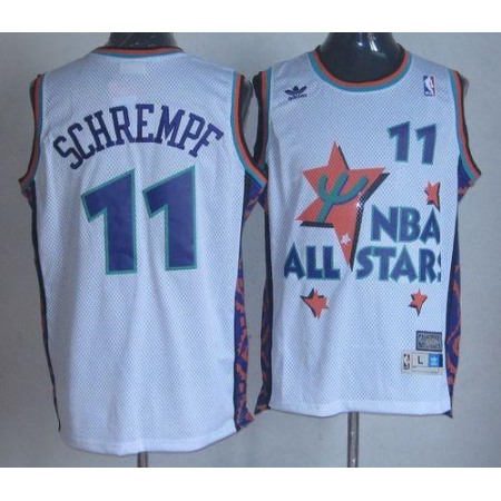 Thunder #11 Detlef Schrempf White 1995 All Star Throwback Stitched NBA Jersey