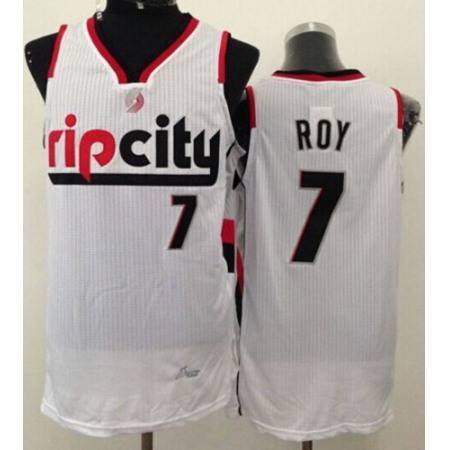 Blazers #7 Brandon Roy White Throwback Stitched NBA Jersey