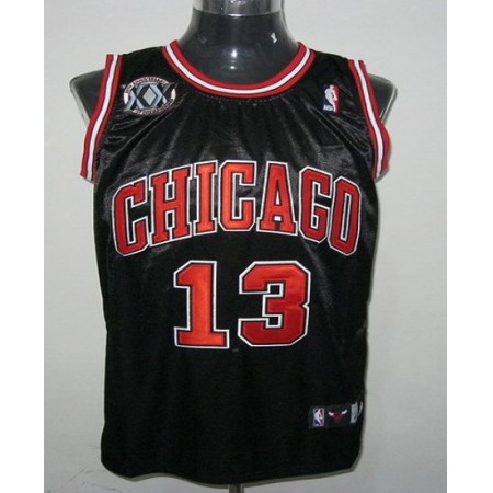 Bulls #13 Joakim Noah Black With 20TH Stitched NBA Jersey