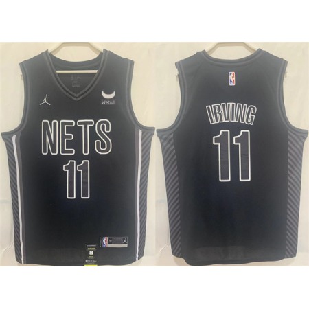 Men's Brooklyn Nets #11 Kyrie Irving Black Stitched Basketball Jersey