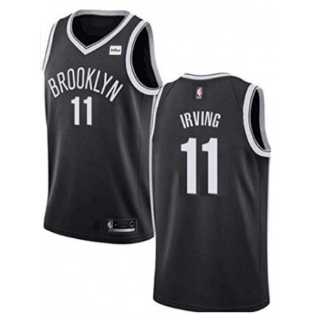 Men's Brooklyn Nets #11 Kyrie Irving Black Stitched NBA Jersey