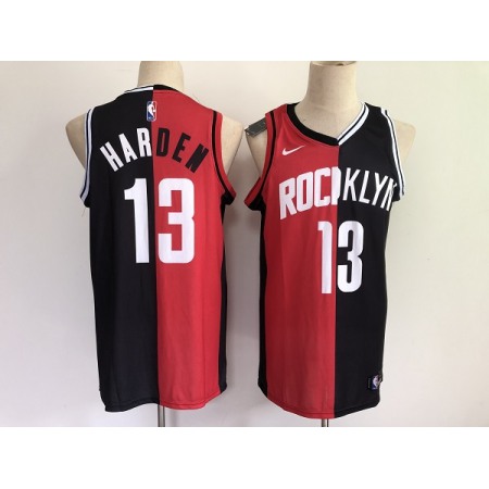 Men's Brooklyn Nets And #13 James Harden Black Red 2021 Past & Present MVP Stitched NBA Jersey