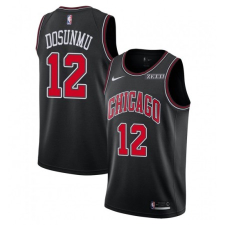 Men's Chicago Bulls #12 Ayo Dosunmu Black Stitched Basketball Jersey