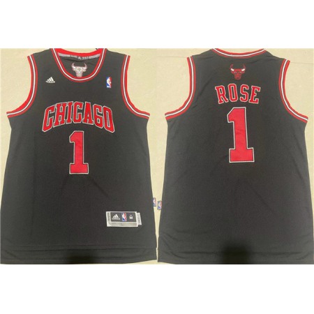 Men's Chicago Bulls #1 Derrick Rose Black Stitched Basketball Jersey