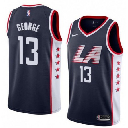 Men's Los Angeles Clippers #13 Paul George Black Stitched NBA Jersey