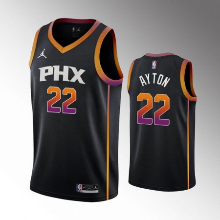 Men's Phoenix Suns #22 Deandre Ayton Balck Stitched Basketball Jersey