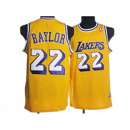 Mitchell and Ness Lakers #22 Elgin Baylor Stitched Yellow Throwback NBA Jersey