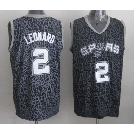 Spurs #2 Kawhi Leonard Black Crazy Light Stitched NBA Jersey