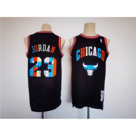 Men's Chicago Bulls #23 Michael Jordan Black Stitched Basketball Jersey