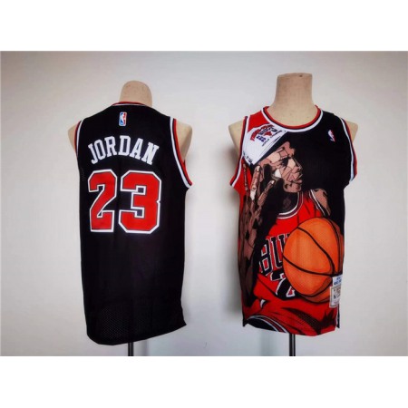 Men's Chicago Bulls #23 Michael Jordan Black Stitched Jersey