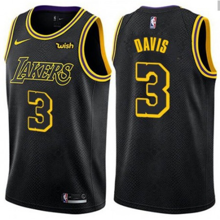 Men's Los Angeles Lakers #3 Anthony Davis Black Stitched NBA Jersey