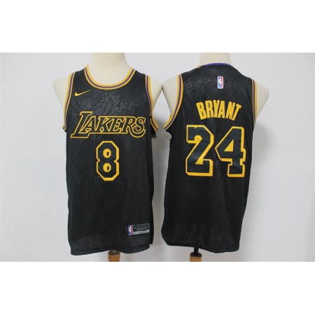 Men's Los Angeles Lakers Front #8 Back #24 Kobe Bryant Black Stitched Jersey