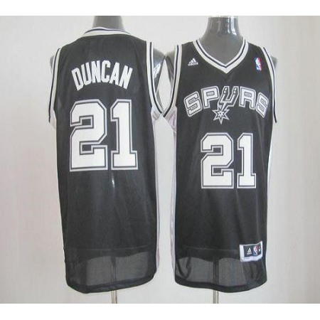 Revolution 30 Spurs #21 Tim Duncan Black Stitched NBA Jersey