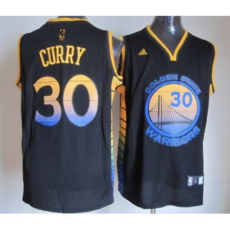 Warriors #30 Stephen Curry Black Vibe Stitched NBA Jersey