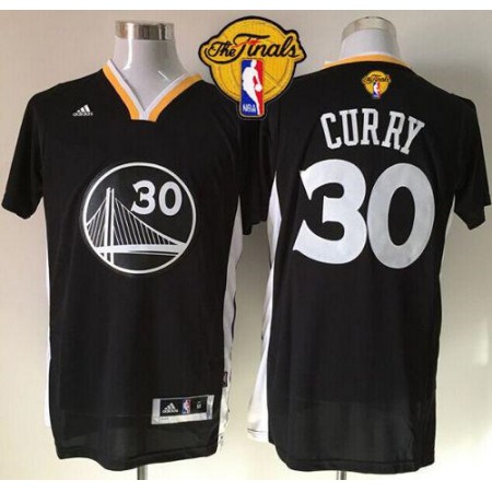Warriors #30 Stephen Curry New Black Alternate The Finals Patch Stitched NBA Jersey
