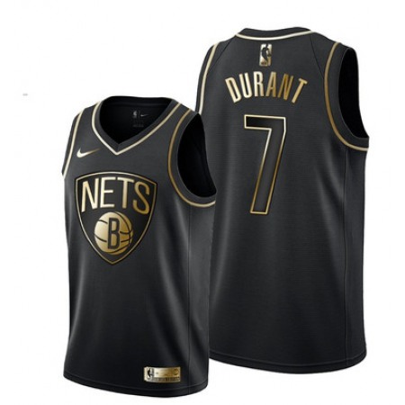 Men's Brooklyn Nets #7 Kevin Durant Black 2019 Golden Edition Stitched NBA Jersey