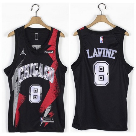 Men's Chicago Bulls #8 Zach LaVine Black Stitched Basketball Jersey