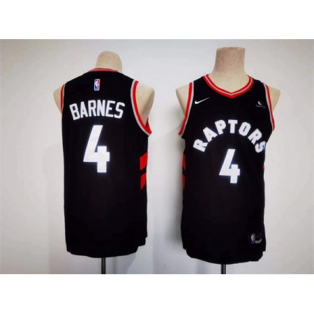 Men's Toronto Raptors #4 Scottie Barnes Black Stitched Basketball Jersey