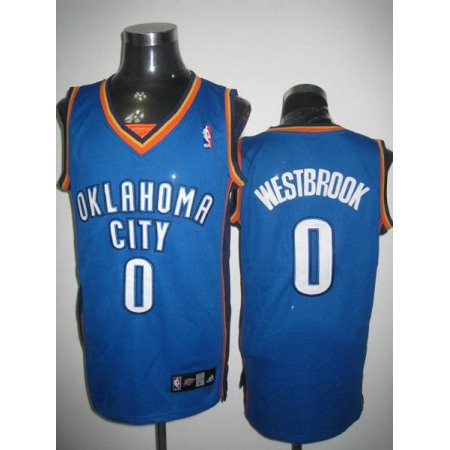 Thunder #0 Russell Westbrook Stitched Blue NBA Jersey