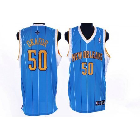Hornets #50 Emeka Okafor Stitched Baby Blue NBA Jersey