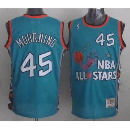 Mitchell And Ness Heat #45 Alonzo Mourning Light Blue 1996 All star Stitched NBA Jersey