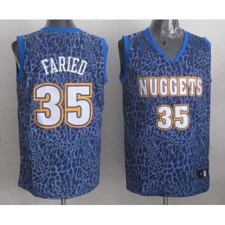 Nuggets #35 Kenneth Faried Dark Blue Crazy Light Stitched NBA Jersey
