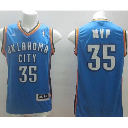 Thunder #35 Kevin Durant Blue MVP Stitched NBA Jersey
