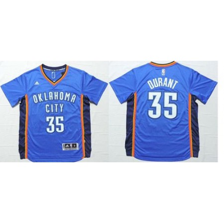 Thunder #35 Kevin Durant Blue Short Sleeve Stitched NBA Jersey