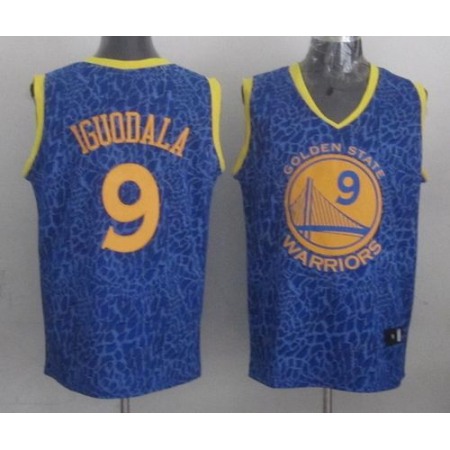 Warriors #9 Andre Iguodala Blue Crazy Light Stitched NBA Jersey