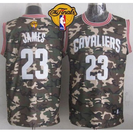 Cavaliers #23 LeBron James Camo Stealth Collection The Finals Patch Stitched NBA Jersey