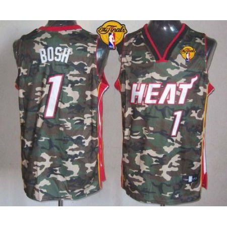 Heat #1 Chris Bosh Camo Stealth Collection Finals Patch Stitched NBA Jersey