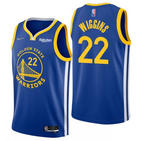 Men's Golden State Warriors #22 Andrew Wiggins 2022 Royal 75th Anniversary Stitched Jersey