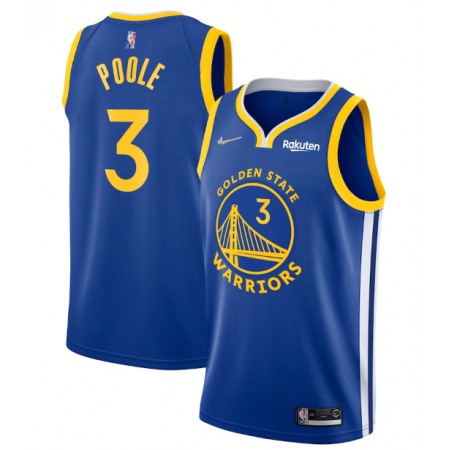 Men's Golden State Warriors #3 Jordan Poole 2022 Royal 75th Anniversary Stitched Jersey