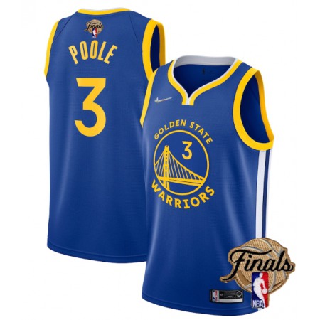 Men's Golden State Warriors #3 Jordan Poole 2022 Royal NBA Finals Stitched Jersey