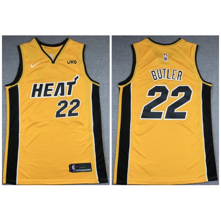 Men's Miami Heat #22 Jimmy Butler Gold Stitched NBA Jersey