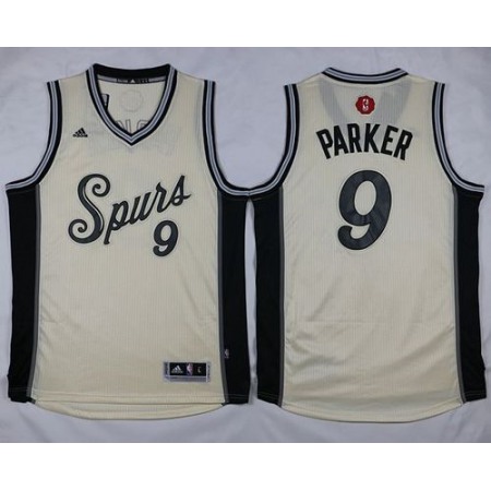 Spurs #9 Tony Parker Cream 2015-2016 Christmas Day Stitched NBA Jersey