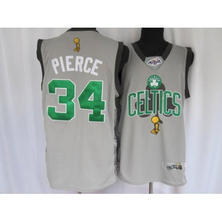 Celtics #34 Paul Pierce Stitched Grey 2010 Finals Commemorative NBA Jersey