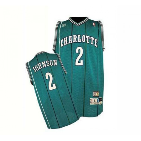 Hornets #2 Larry Johnson Green Charlotte Hornets Stitched NBA Jersey