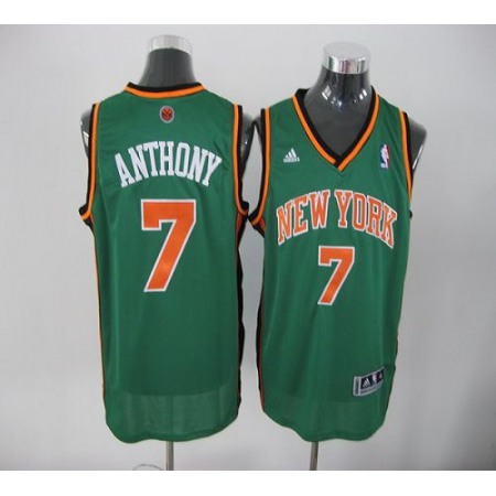 Knicks #7 Carmelo Anthony Green Stitched NBA Jersey