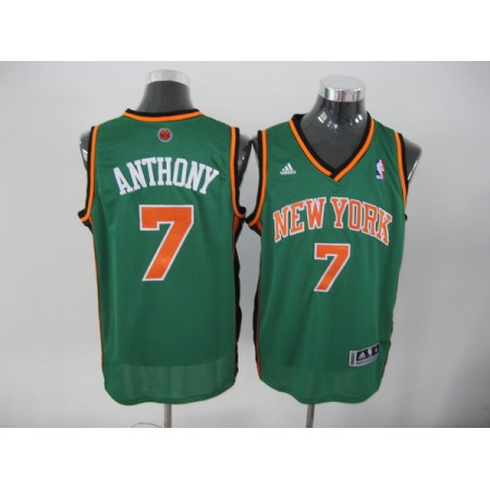 Knicks #7 Carmelo Anthony Green Stitched NBA Jersey