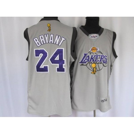 Lakers #24 Kobe Bryant Stitched Grey 2010 Finals Commemorative NBA Jersey