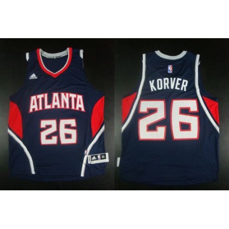 Men's Atlanta Hawks #26 Kyle Korver Navy Stitched Basketball Jersey