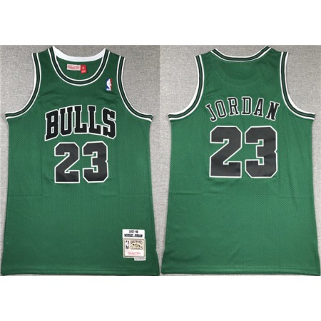 Men's Chicago Bulls #23 Michael Jordan Green 1997-98 Stitched Basketball Jersey