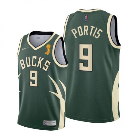 Men's Milwaukee Bucks #9 Bobby Portis 2021 Green Finals Champions Stitched Basketball Jersey