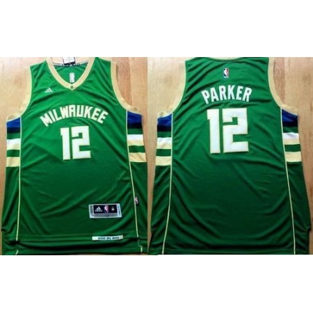 Revolution 30 Bucks #12 Jabari Parker Green Stitched NBA Jersey