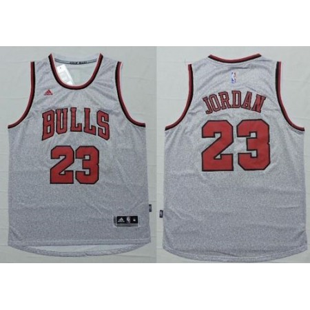 Revolution 30 Bulls #23 Michael Jordan Grey Stitched NBA Jersey