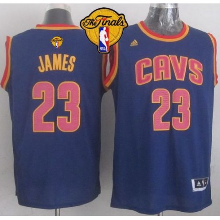 Revolution 30 Cavaliers #23 LeBron James Navy Blue CavFanatic The Finals Patch Stitched NBA Jersey