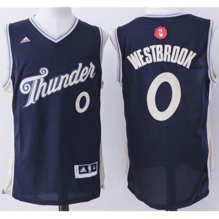 Thunder #0 Russell Westbrook Navy Blue 2015-2016 Christmas Day Stitched NBA Jersey