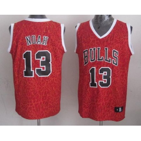 Bulls #13 Joakim Noah Red Crazy Light Stitched NBA Jersey