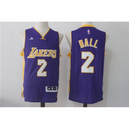 Men's Los Angeles Lakers #2 Lonzo Ball Purple Stitched NBA Jersey